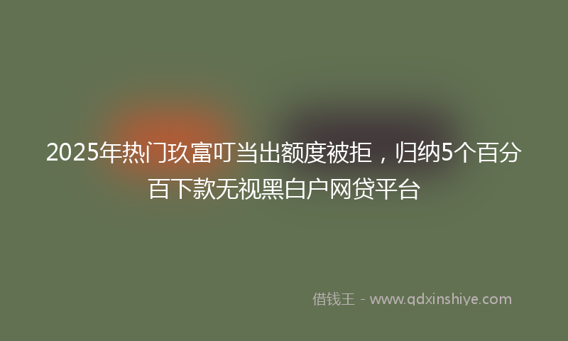 2025年热门玖富叮当出额度被拒，归纳5个百分百下款无视黑白户网贷平台