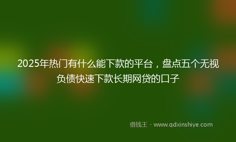 2025年热门有什么能下款的平台，盘点五个无视负债快速下款长期网贷的口子