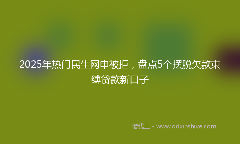 2025年热门民生网申被拒，盘点5个摆脱欠款束缚贷款新口子