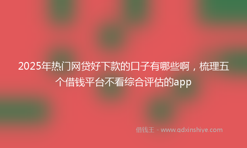 2025年热门网贷好下款的口子有哪些啊，梳理五个借钱平台不看综合评估的app