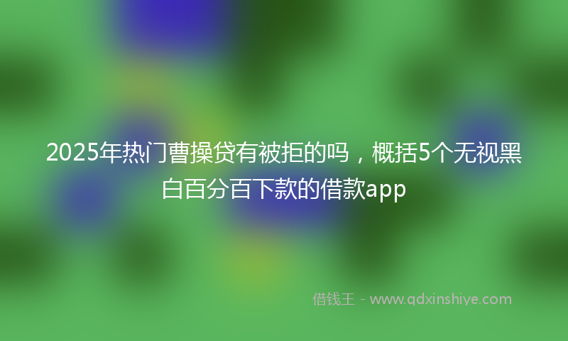 2025年热门曹操贷有被拒的吗，概括5个无视黑白百分百下款的借款app
