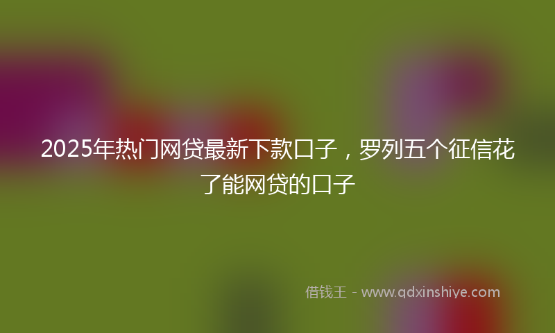 2025年热门网贷最新下款口子，罗列五个征信花了能网贷的口子