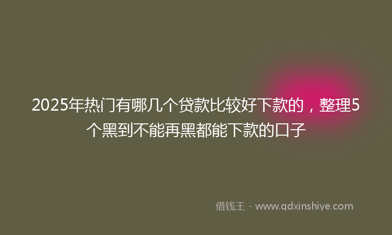 2025年热门有哪几个贷款比较好下款的，整理5个黑到不能再黑都能下款的口子