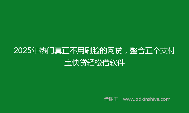 2025年热门真正不用刷脸的网贷，整合五个支付宝快贷轻松借软件