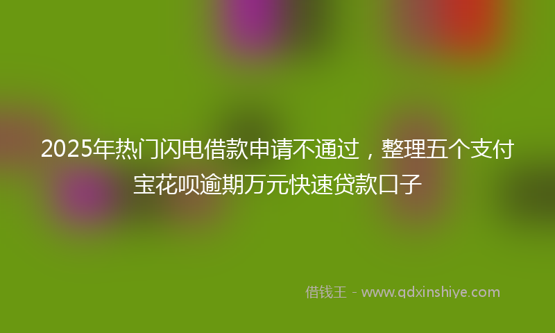2025年热门闪电借款申请不通过，整理五个支付宝花呗逾期万元快速贷款口子