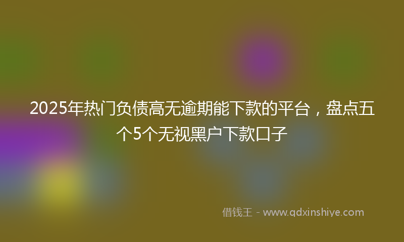 2025年热门负债高无逾期能下款的平台，盘点五个5个无视黑户下款口子