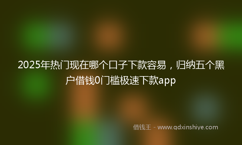 2025年热门现在哪个口子下款容易，归纳五个黑户借钱0门槛极速下款app