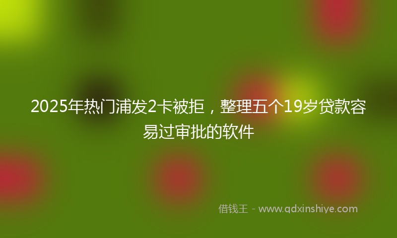 2025年热门浦发2卡被拒，整理五个19岁贷款容易过审批的软件