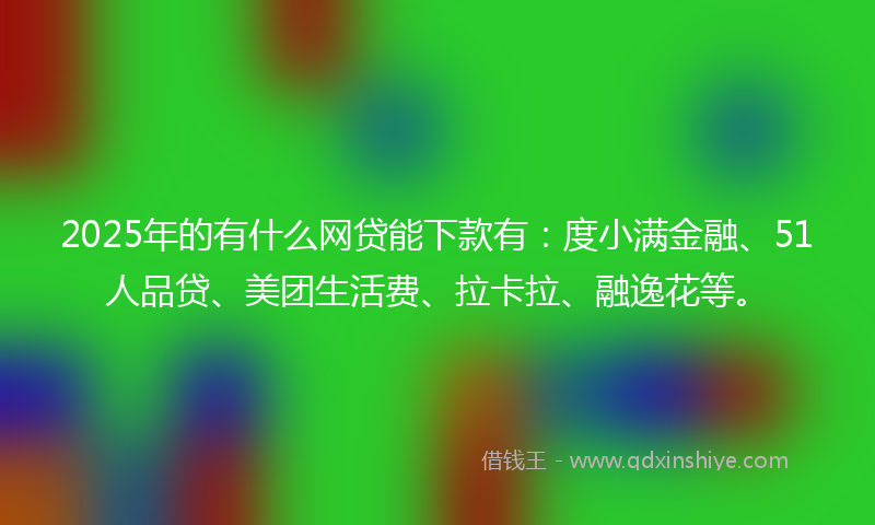 2025年的有什么网贷能下款有：度小满金融、51人品贷、美团生活费、拉卡拉、融逸花等。