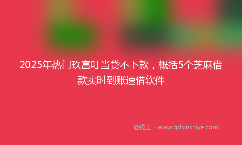 2025年热门玖富叮当贷不下款，概括5个芝麻借款实时到账速借软件