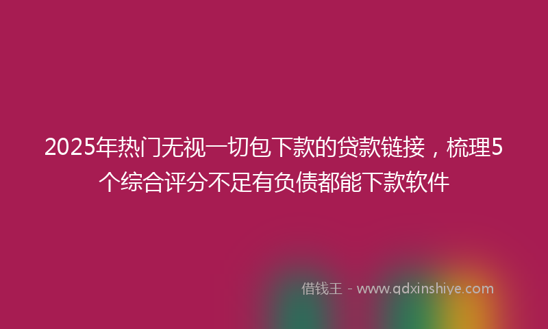 2025年热门无视一切包下款的贷款链接，梳理5个综合评分不足有负债都能下款软件