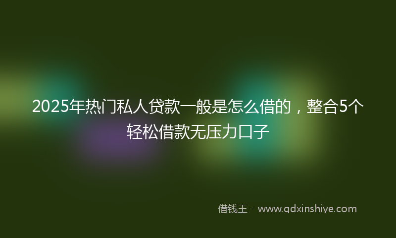 2025年热门私人贷款一般是怎么借的，整合5个轻松借款无压力口子