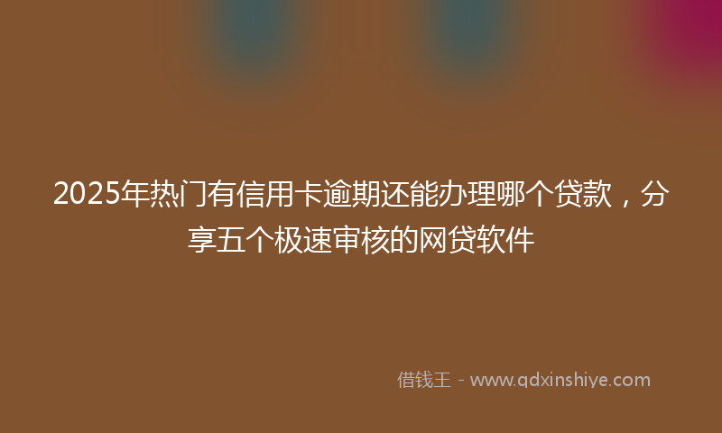 2025年热门有信用卡逾期还能办理哪个贷款，分享五个极速审核的网贷软件