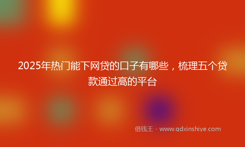 2025年热门能下网贷的口子有哪些，梳理五个贷款通过高的平台