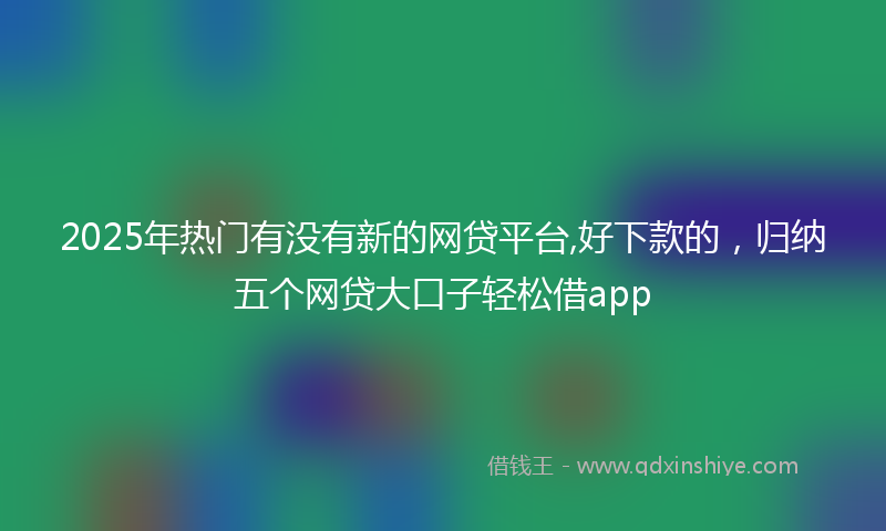 2025年热门有没有新的网贷平台,好下款的，归纳五个网贷大口子轻松借app