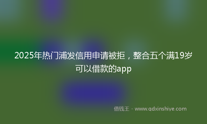 2025年热门浦发信用申请被拒，整合五个满19岁可以借款的app