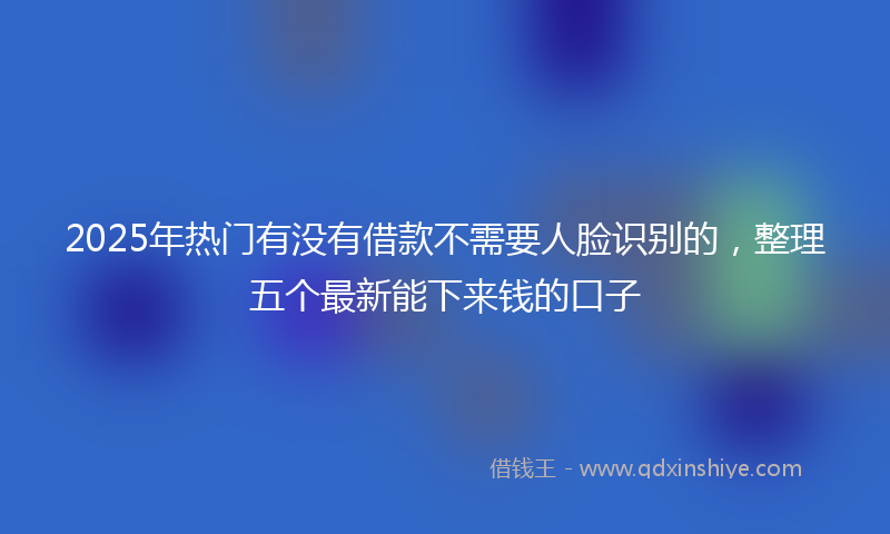2025年热门有没有借款不需要人脸识别的，整理五个最新能下来钱的口子