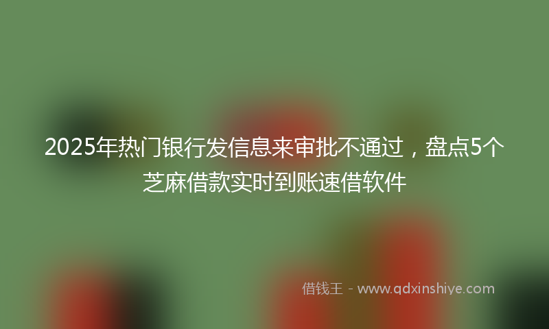 2025年热门银行发信息来审批不通过，盘点5个芝麻借款实时到账速借软件