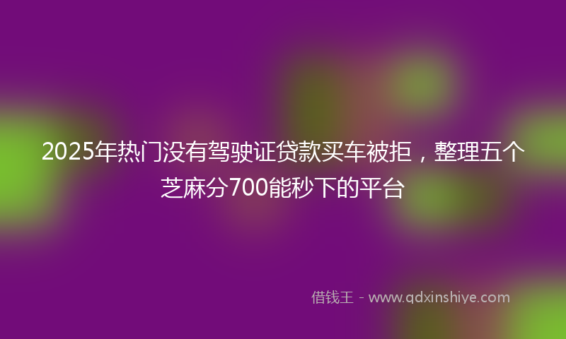 2025年热门没有驾驶证贷款买车被拒，整理五个芝麻分700能秒下的平台