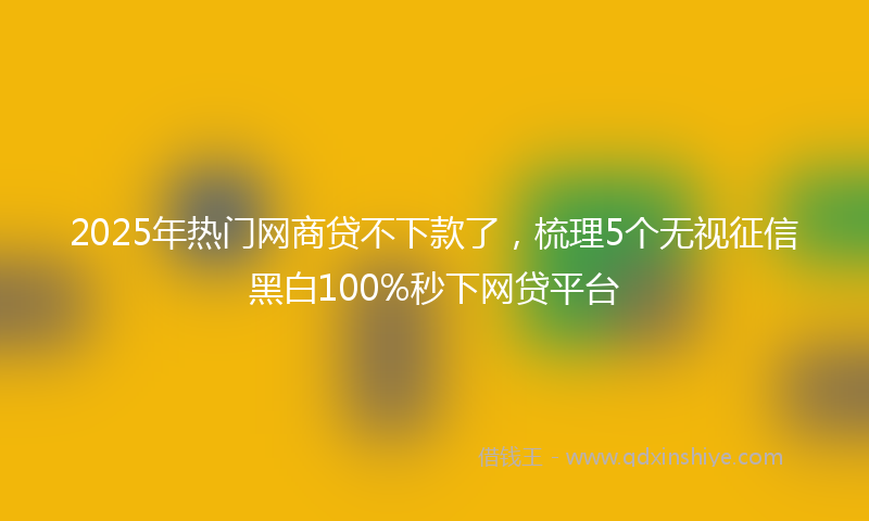 2025年热门网商贷不下款了，梳理5个无视征信黑白100%秒下网贷平台