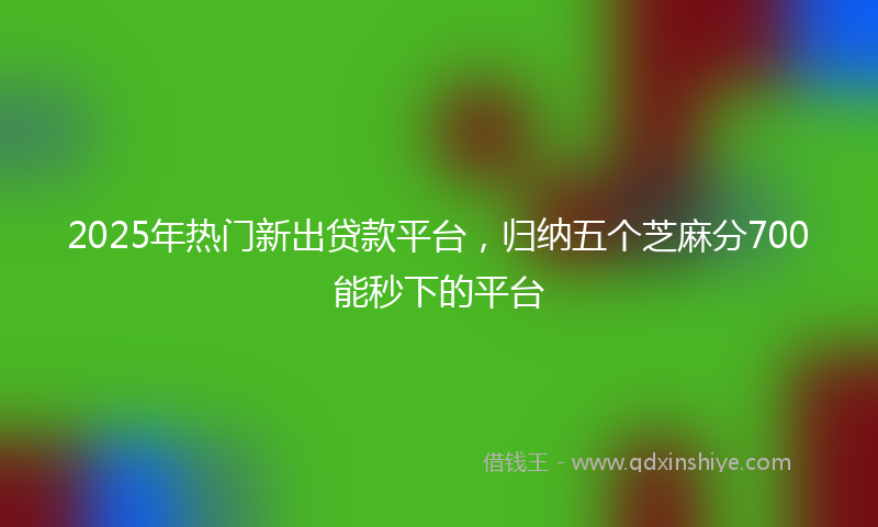 2025年热门新出贷款平台，归纳五个芝麻分700能秒下的平台