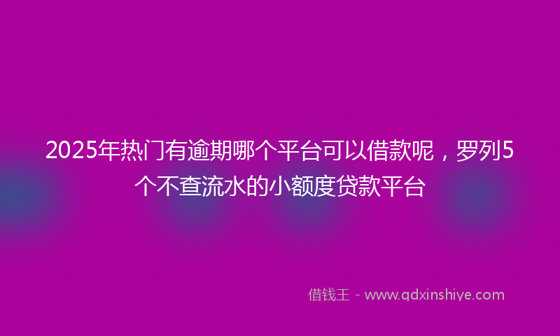 2025年热门有逾期哪个平台可以借款呢，罗列5个不查流水的小额度贷款平台
