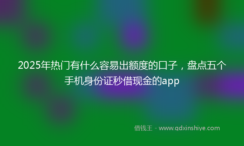 2025年热门有什么容易出额度的口子，盘点五个手机身份证秒借现金的app
