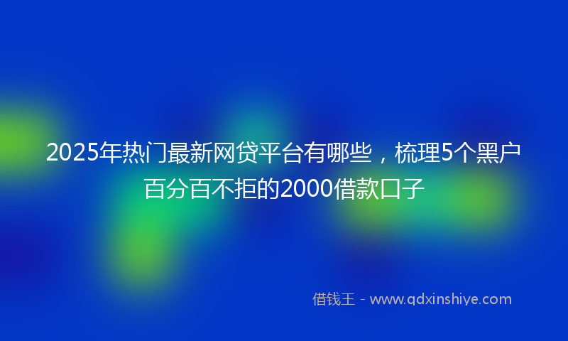 2025年热门最新网贷平台有哪些，梳理5个黑户百分百不拒的2000借款口子