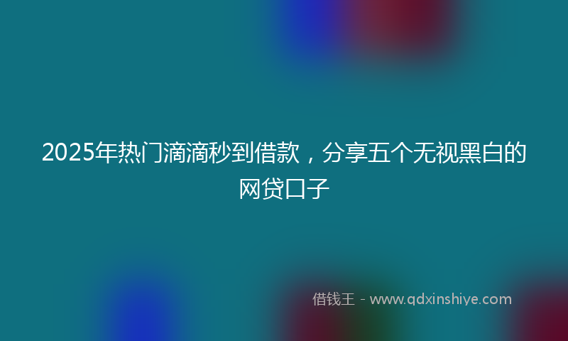 2025年热门滴滴秒到借款，分享五个无视黑白的网贷口子
