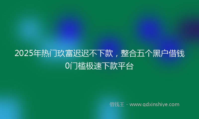 2025年热门玖富迟迟不下款，整合五个黑户借钱0门槛极速下款平台