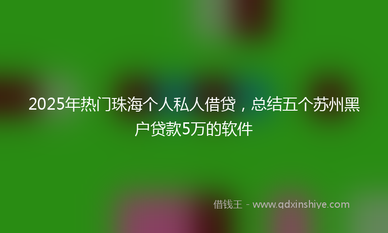 2025年热门珠海个人私人借贷，总结五个苏州黑户贷款5万的软件