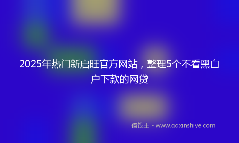 2025年热门新启旺官方网站，整理5个不看黑白户下款的网贷