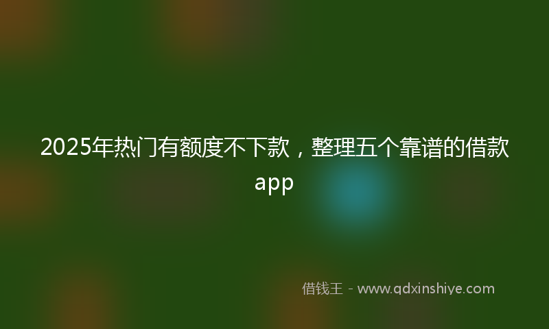 2025年热门有额度不下款，整理五个靠谱的借款app