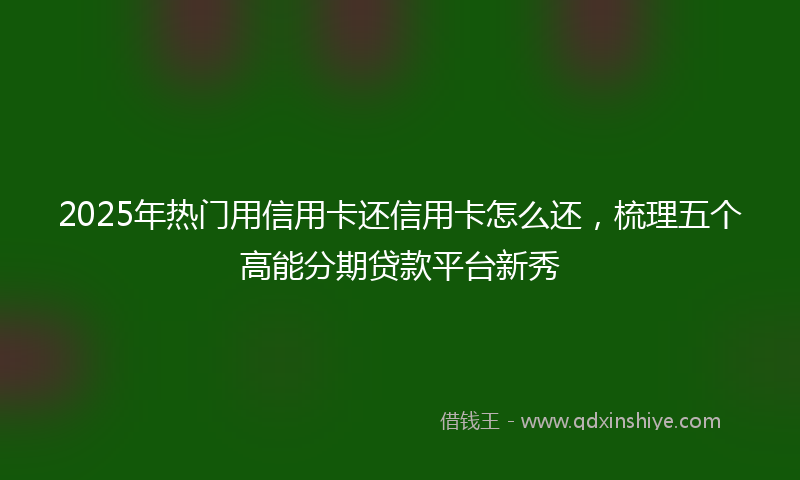 2025年热门用信用卡还信用卡怎么还，梳理五个高能分期贷款平台新秀