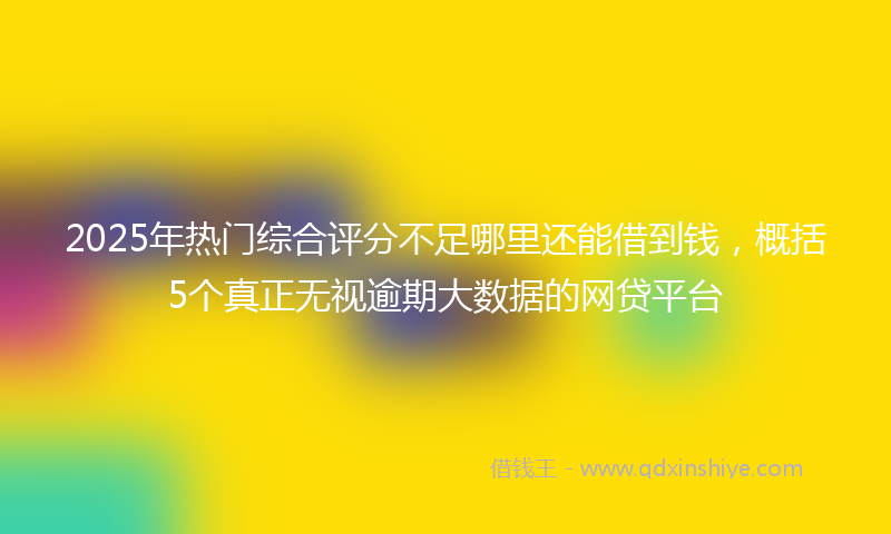 2025年热门综合评分不足哪里还能借到钱，概括5个真正无视逾期大数据的网贷平台