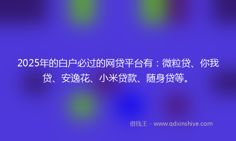 2025年的白户必过的网贷平台有：微粒贷、你我贷、安逸花、小米贷款、随身贷等。