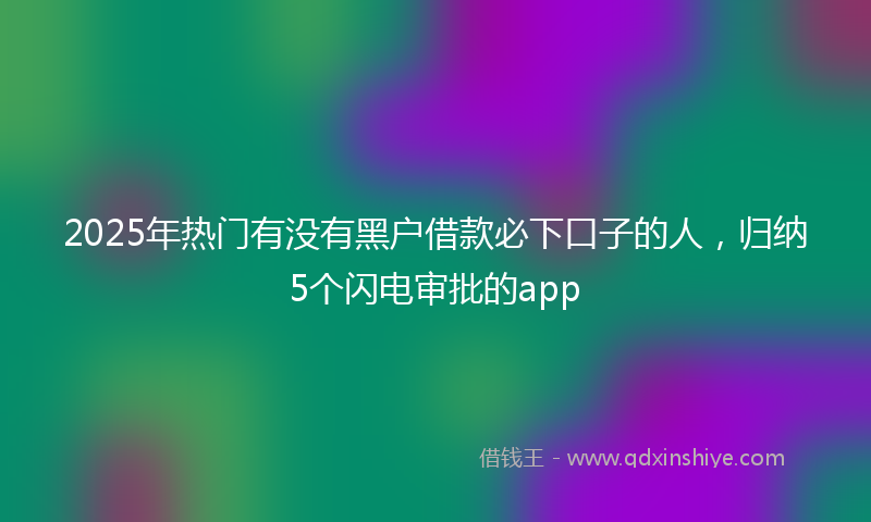 2025年热门有没有黑户借款必下口子的人，归纳5个闪电审批的app