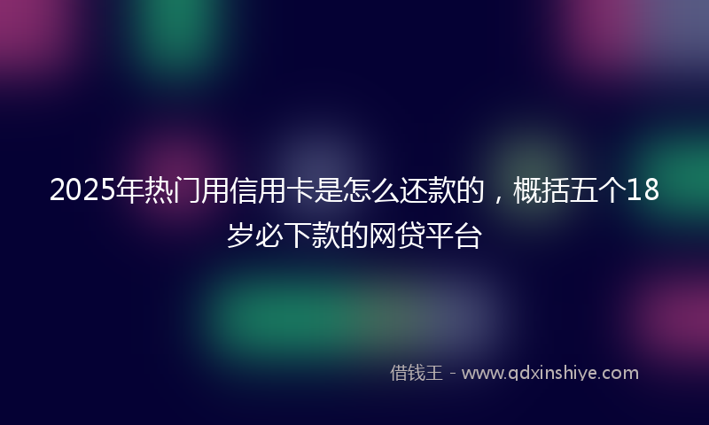 2025年热门用信用卡是怎么还款的，概括五个18岁必下款的网贷平台