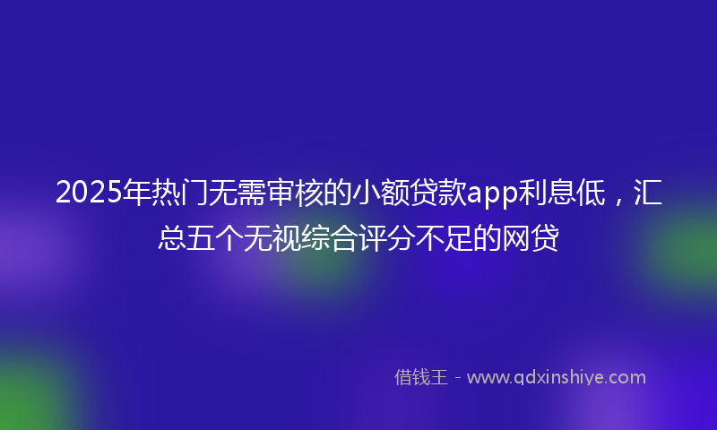 2025年热门无需审核的小额贷款app利息低，汇总五个无视综合评分不足的网贷