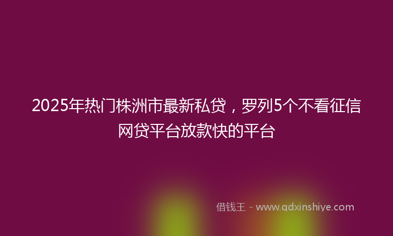 2025年热门株洲市最新私贷，罗列5个不看征信网贷平台放款快的平台