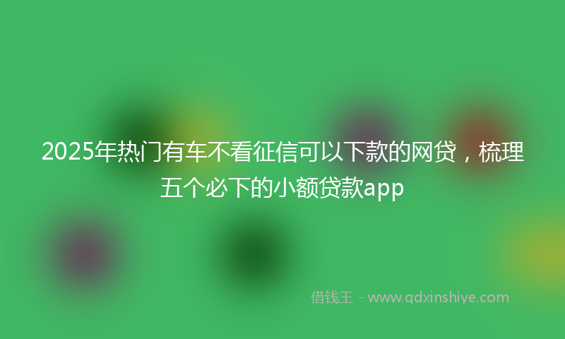 2025年热门有车不看征信可以下款的网贷，梳理五个必下的小额贷款app