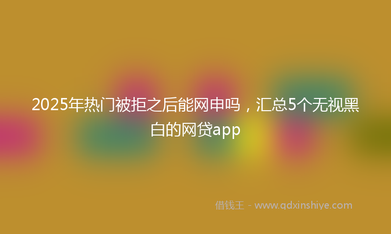 2025年热门被拒之后能网申吗，汇总5个无视黑白的网贷app
