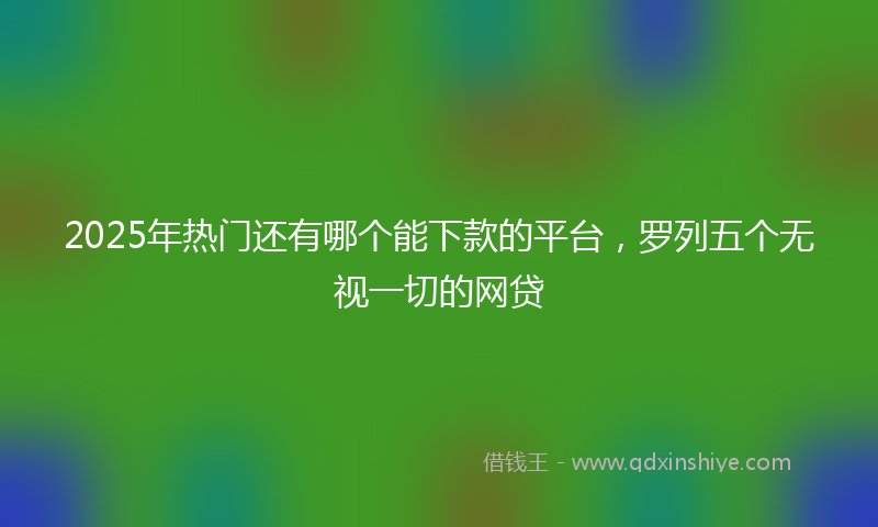 2025年热门还有哪个能下款的平台，罗列五个无视一切的网贷
