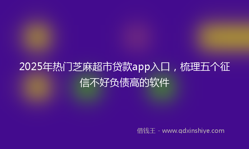 2025年热门芝麻超市贷款app入口，梳理五个征信不好负债高的软件