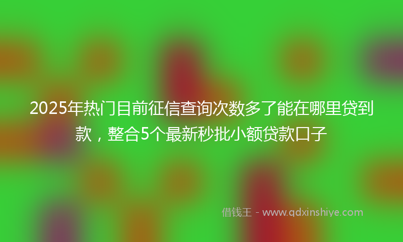 2025年热门目前征信查询次数多了能在哪里贷到款，整合5个最新秒批小额贷款口子