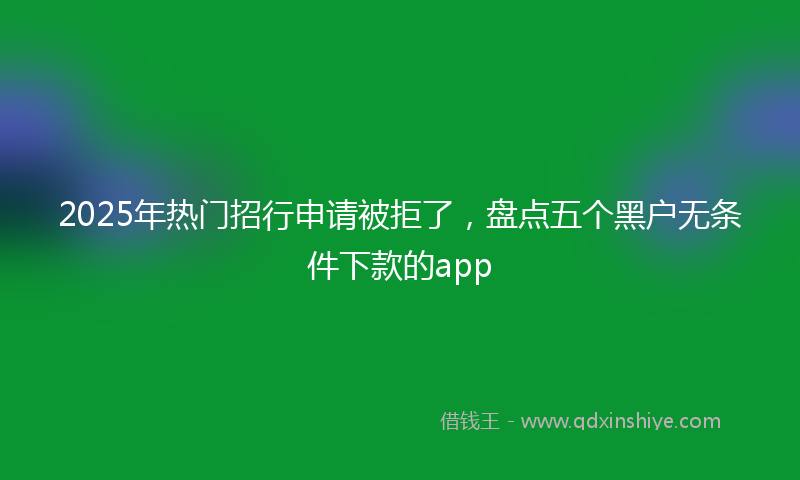 2025年热门招行申请被拒了，盘点五个黑户无条件下款的app