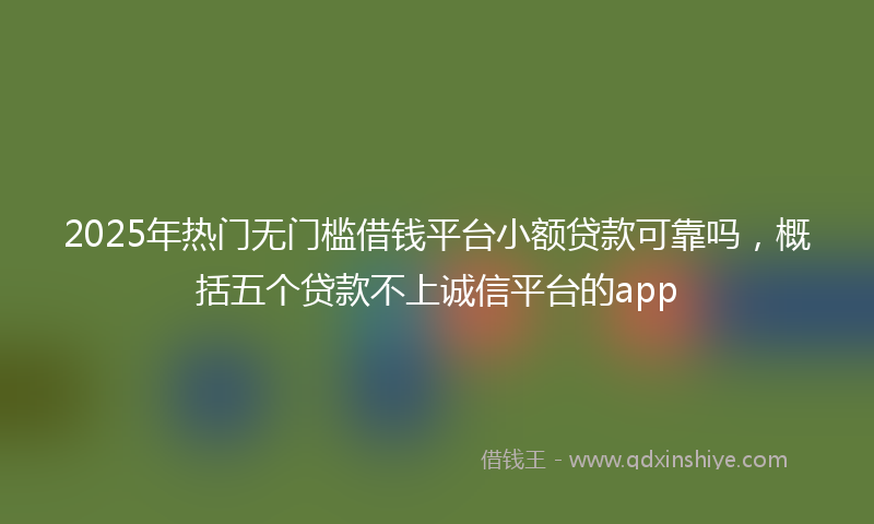 2025年热门无门槛借钱平台小额贷款可靠吗，概括五个贷款不上诚信平台的app