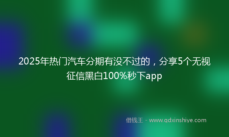 2025年热门汽车分期有没不过的，分享5个无视征信黑白100%秒下app