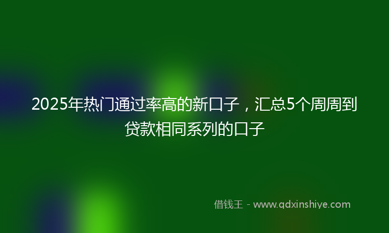 2025年热门通过率高的新口子，汇总5个周周到贷款相同系列的口子