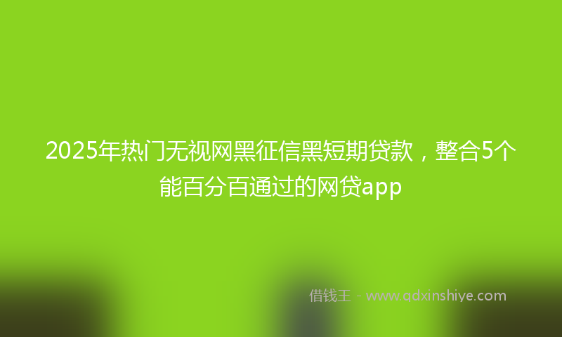 2025年热门无视网黑征信黑短期贷款，整合5个能百分百通过的网贷app
